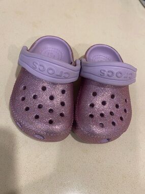 CROCS Kids' Glitter Clog in Light Purple